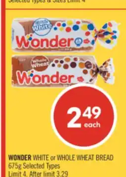 Shoppers Drug Mart WONDER WHITE or WHOLE WHEAT BREAD offer