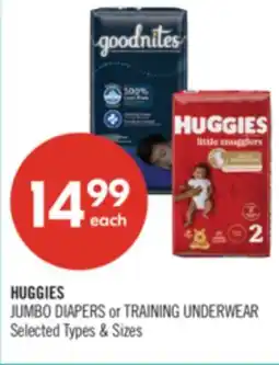 Shoppers Drug Mart HUGGIES JUMBO DIAPERS or TRAINING UNDERWEAR offer