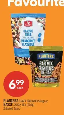 Shoppers Drug Mart PLANTERS CRAFT BAR MIX (550g) or BASSÉ SNACK MIX (600g) offer