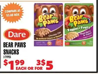 Len's Mill Stores Dare Bear paws Snacks offer