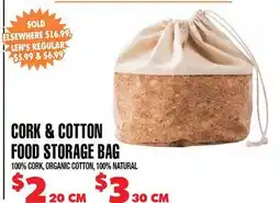Len's Mill Stores CORK & COTTON FOOD STORAGE BAG offer