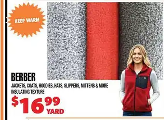 Len's Mill Stores BERBER JACKETS, COATS, HOODIES, HATS, SLIPPERS, MITTENS & MORE INSULATING TEXTURE offer