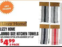 Len's Mill Stores LIZZY HOME JUMBO SIZE KITCHEN TOWELS offer