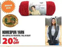 Len's Mill Stores LION BRAND HOMESPUN YARN offer