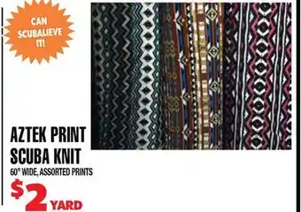 Len's Mill Stores AZTEK PRINT SCUBA KNIT offer