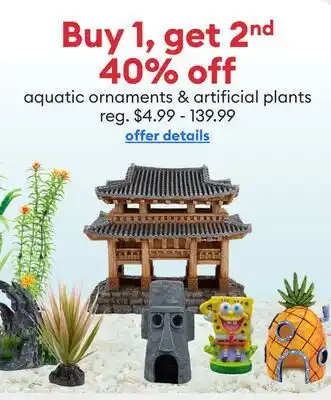 Petsmart Aquatic ornaments & artificial plants offer