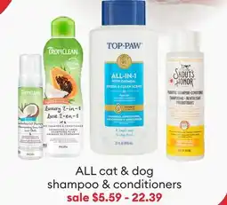Petsmart ALL cat & dog shampoo & conditioners offer