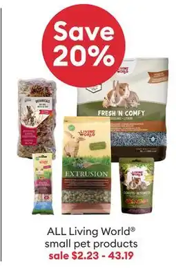 Petsmart ALL Living World small pet products offer