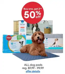 Petsmart ALL dog pads offer