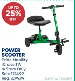 Wellwise by Shoppers POWER SCOOTER Pride Mobility iCruise 3W offer