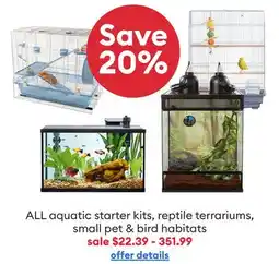 Petsmart Select aquatic starter kits, reptile terrariums, small pet & bird habitats offer