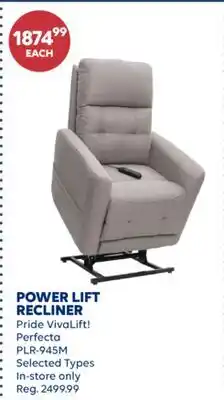 Wellwise by Shoppers POWER LIFT RECLINER Pride VivaLift! Perfecta PLR-945M offer