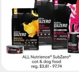Petsmart ALL Nutrience SubZero cat & dog food offer