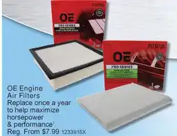 PartSource Pro Series OE Engine Air Filters offer