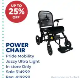 Wellwise by Shoppers POWER CHAIR Pride Mobility Jazzy Ultra Light offer