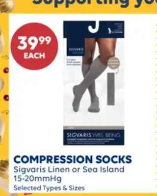 Wellwise by Shoppers COMPRESSION SOCKS Sigvaris Linen or Sea Island 15-20mmHg offer