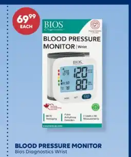 Wellwise by Shoppers BLOOD PRESSURE MONITOR Bios Diagnostic Wrist offer