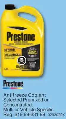 PartSource Prestone Antifreeze Coolant Selected Premixed or Concentrated offer