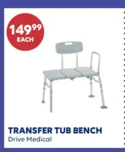 Wellwise by Shoppers TRANSFER TUB BENCH Drive Medical offer