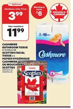 Independent City Market CASHMERE BATHROOM TISSUE, 8=16 ROLLS OR SCOTTIES FACIAL TISSUE, 6'S offer
