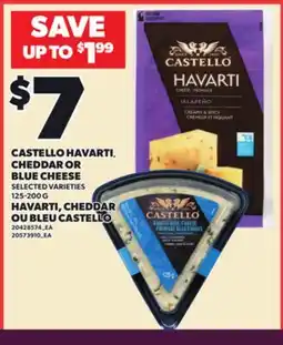 Independent City Market CASTELLO HAVARTI, CHEDDAR OR BLUE CHEESE, 125-200 G offer