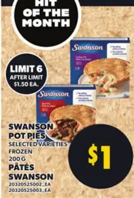 Independent City Market SWANSON POT PIES, 200 G offer