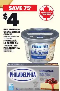 Independent City Market PHILADELPHIA CREAM CHEESE OR DIPS, 227/250 G offer