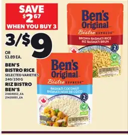 Independent City Market BEN'S BISTRO RICE, 240/250 G offer