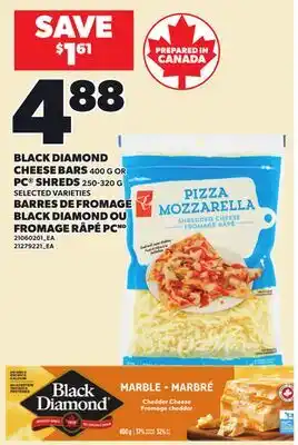 Independent City Market BLACK DIAMOND CHEESE BARS, 400 G OR PC SHREDS, 250-320 G offer