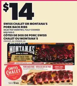 Independent City Market SWISS CHALET OR MONTANA'S PORK BACK RIBS, 600/650 G offer