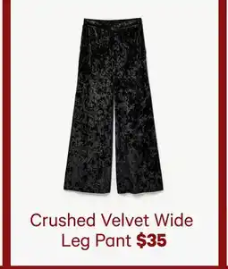 Joe Fresh Crushed Velvet Wide Leg Pant offer