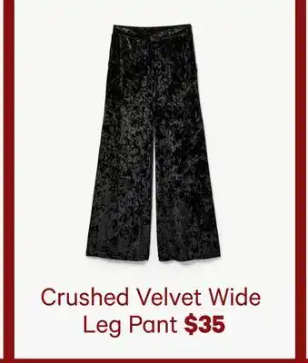Joe Fresh Crushed Velvet Wide Leg Pant offer