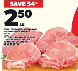 Independent City Market PORK LOIN COMBINATION CHOPS SIRLOIN AND RIB PORTION offer