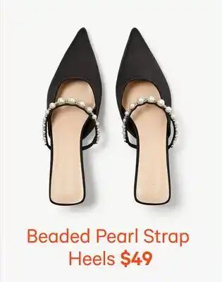 Joe Fresh Beaded Pearl Strap Heels offer