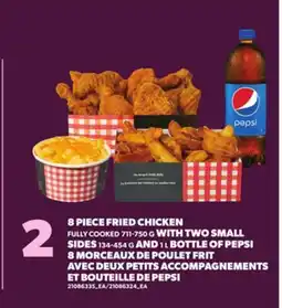 Independent City Market 8 PIECE FRIED CHICKEN, 711-750 G WITH TWO SMALL SIDES, 134-454 G AND 1L BOTTLE OF PEPSI offer