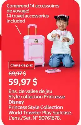 Walmart Disney Princess Style Collection World Traveler Play Suitcase offer