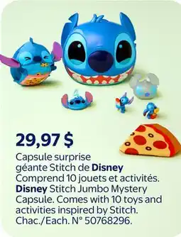 Walmart Disney Stitch Jumbo Mystery Capsule. Comes with 10 toys and activities inspired by Stitch offer