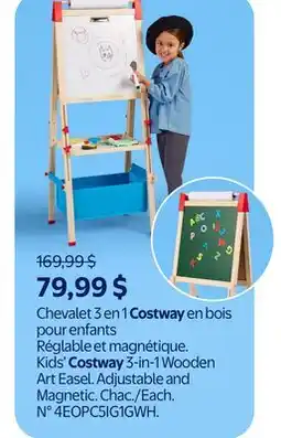 Walmart Kid's Costway 3-in-1 Wooden Art Easel offer