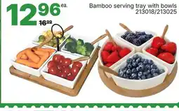 Rossy Bamboo serving tray with bowls offer