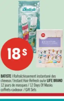 Pharmaprix BATISTE Instant Hair Refresh or LIFE BRAND 12 Days Of Masks Gift Sets offer