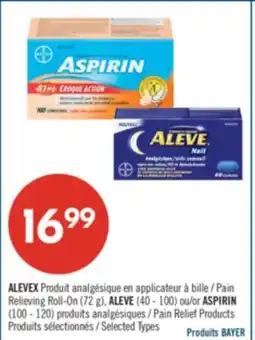 Pharmaprix ALEVEX Pain Relieving Roll-On (72 g), ALEVE (40 - 100) or ASPIRIN (100 - 120) Pain Relief Products offer