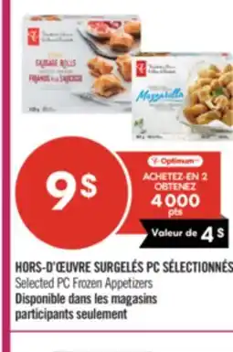 Pharmaprix Selected PC Frozen Appetizers offer