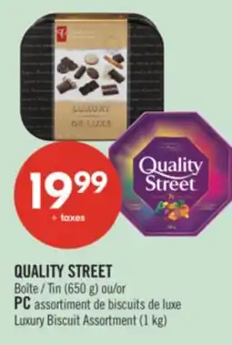 Pharmaprix QUALITY STREET Tin (650 g ) or PC Luxury Biscuit Assortment (1 kg) offer