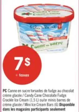 Pharmaprix PC Candy Cane Chocolate Fudge Crackle Ice Cream (1,5 L) or Mini Ice Cream Bars (6) offer