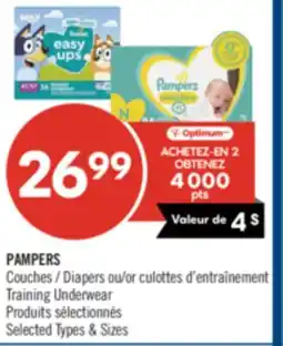Pharmaprix PAMPERS Diapers or Training Underwear offer