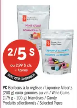 Pharmaprix PC Liquorice Allsorts (200 g) or Wine Gums (175 g - 200 g) Candy offer