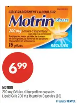 Pharmaprix MOTRIN 200 mg Liquid Gels 200 mg Ibuprofen Capsules offer