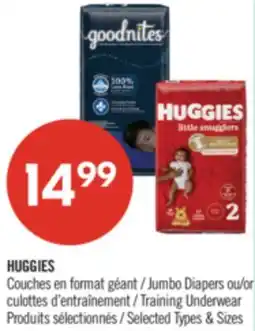 Pharmaprix HUGGIES Jumbo Diapers or Training Underwear offer