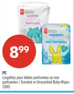 Pharmaprix PC Scented or Unscented Baby Wipes (300) offer