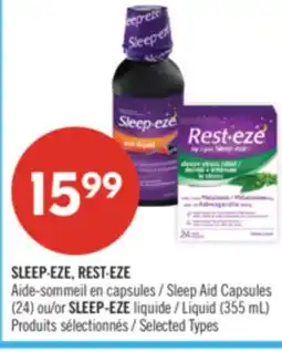 Pharmaprix SLEEP·EZE, REST·EZE Sleep Aid Capsules (24) or SLEEP-EZE Liquid (355 mL) offer